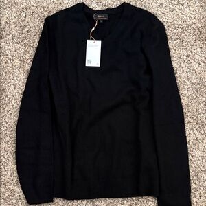Quince Mongolian Cashmere V-Neck Black Sweater